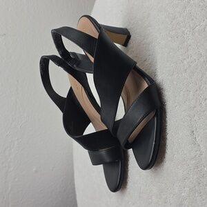 Cole Haan Grandseries Amalia Black Ladies 7.5 B Leather Slingback Sandal Vgc NB